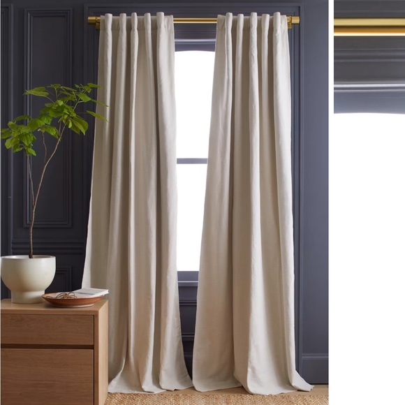 NWT QUINCE 48x84 Cotton Slub Room Darkening Curtain Natural 4196 - Picture 1 of 11